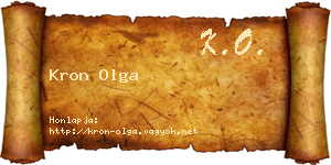 Kron Olga névjegykártya